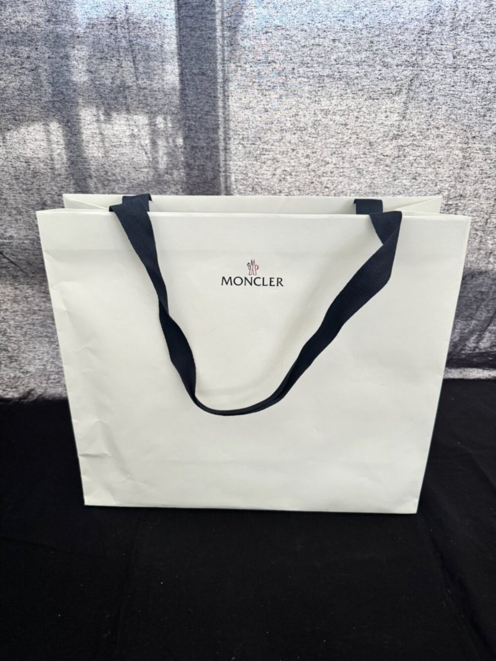 Authentic Moncler White Paper Shopping Bag Empty Gift Tote Large L
